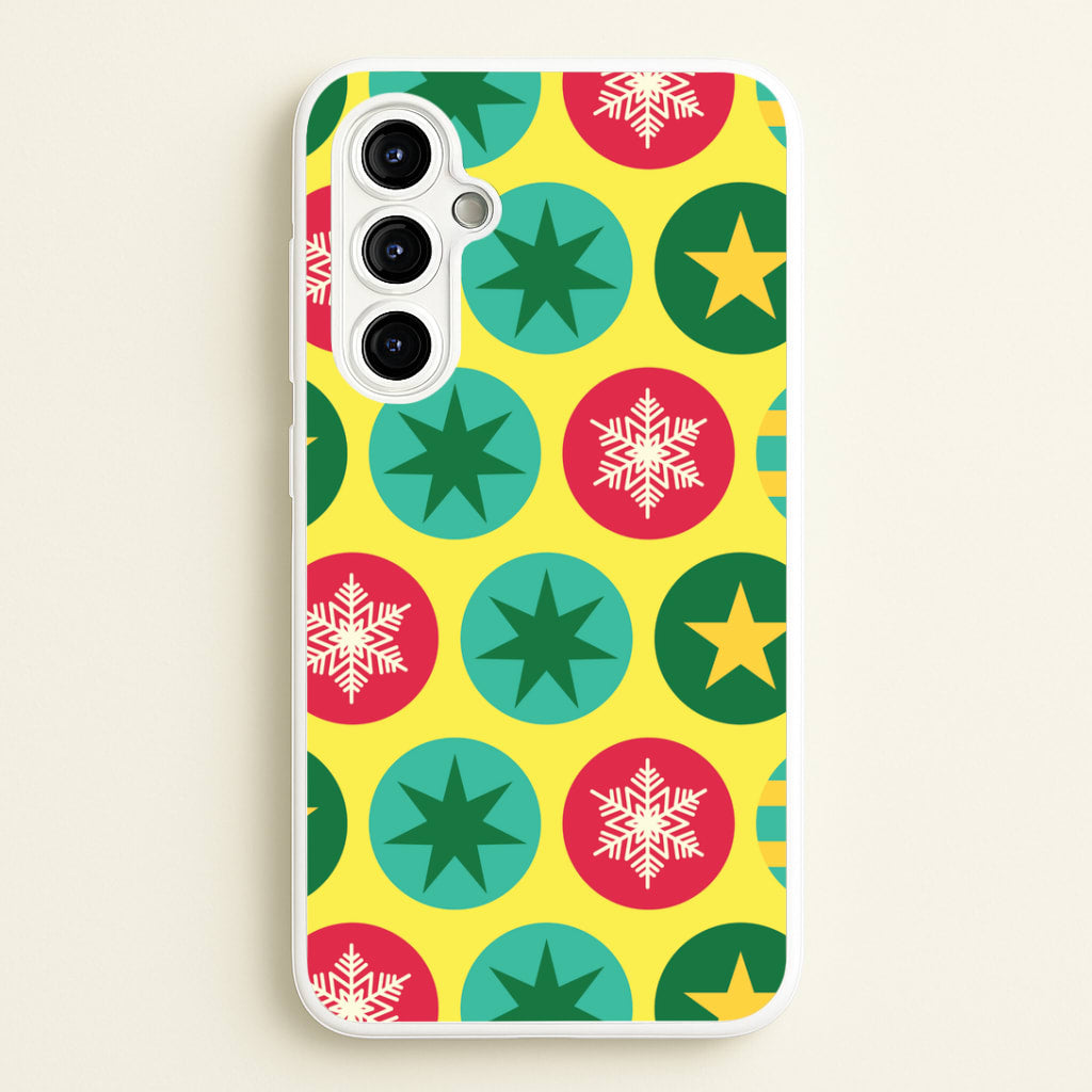 Colourful Abstract Baubles Christmas Pattern Galaxy A54 Case