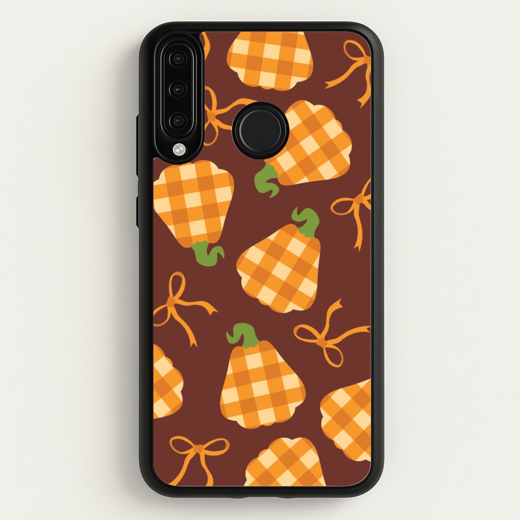 Tartan Pumpkins And Bows Pattern Huawei P30 Lite Case