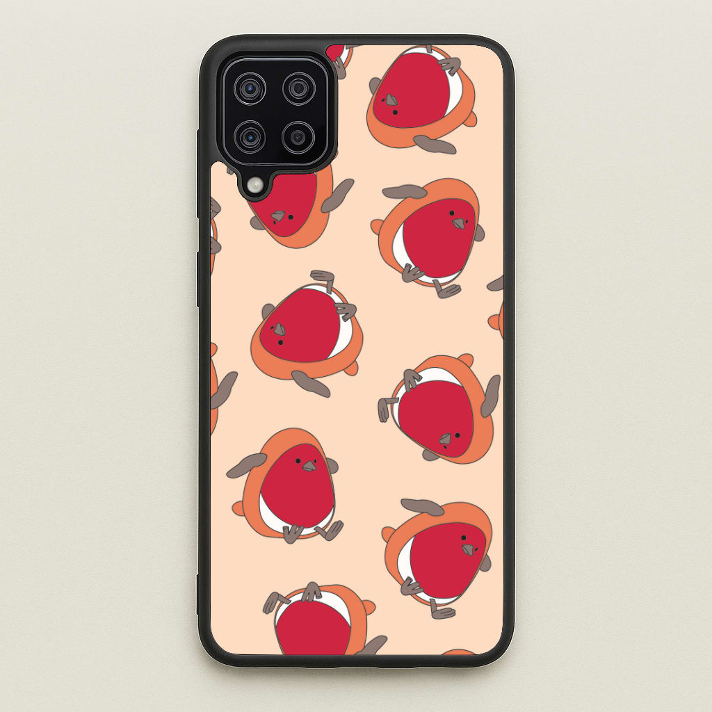 Christmas Robin Plush Pattern Galaxy A12 Case
