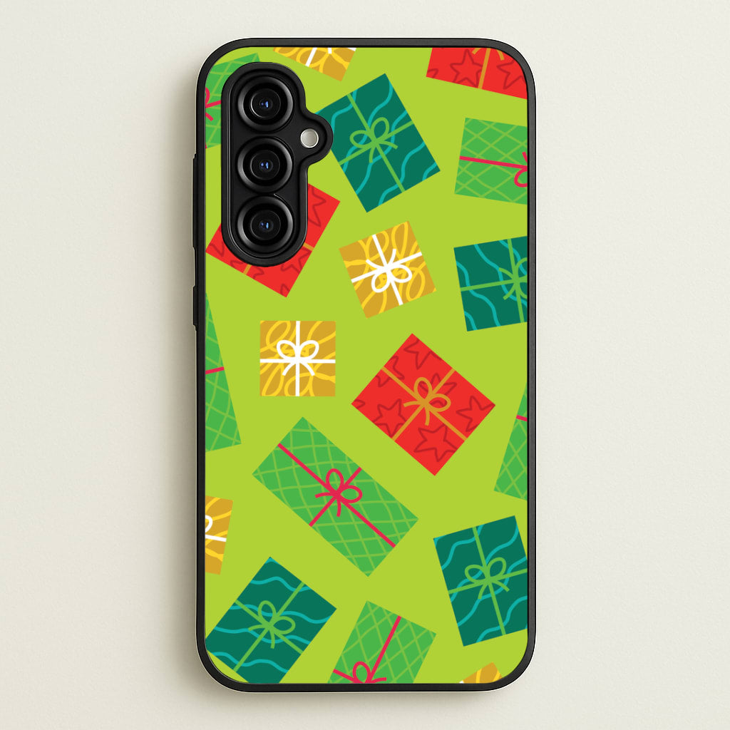 Colourful Abstract Christmas Presents Pattern Galaxy A54 Case