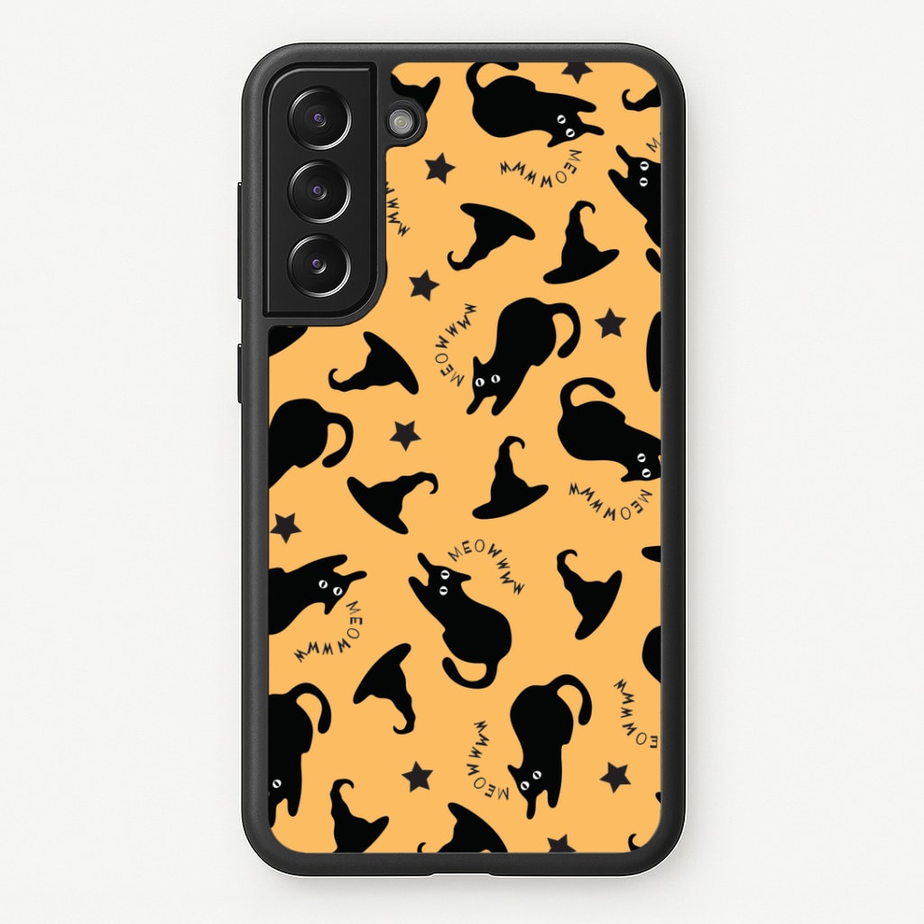 Black Cat And Hats Pattern Galaxy S22 Case