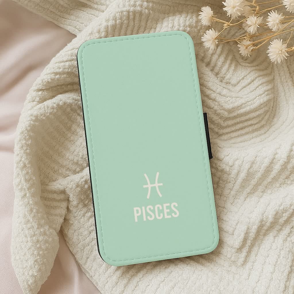 Pisces Pastel Zodiac Leather Phone Case