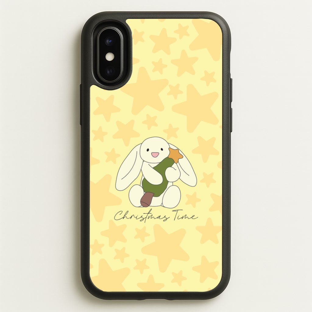 Christmas Bunny Stars Plush iPhone X / XS Case