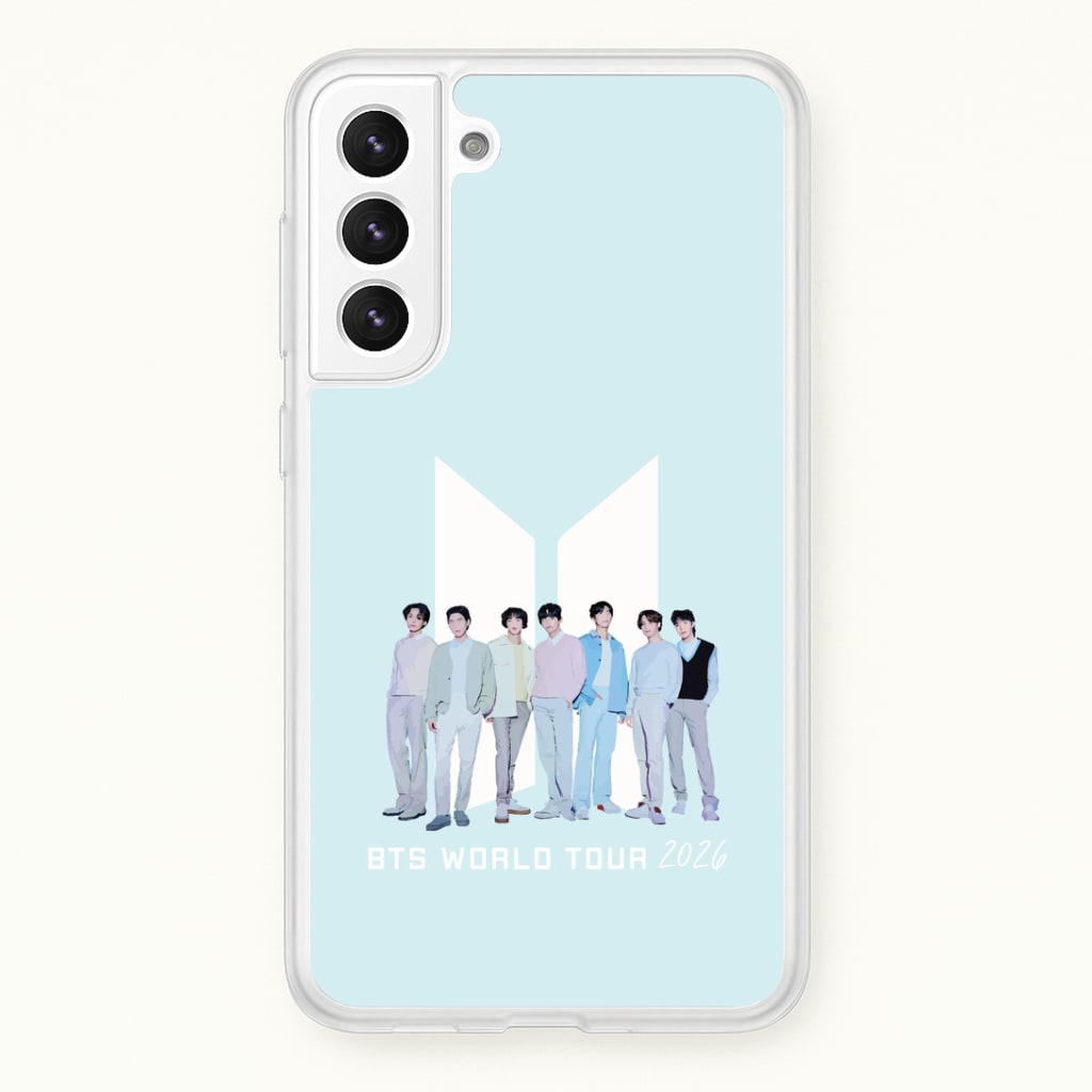 K-Pop Band Tour Pastel Blue Galaxy S21 Plus Case