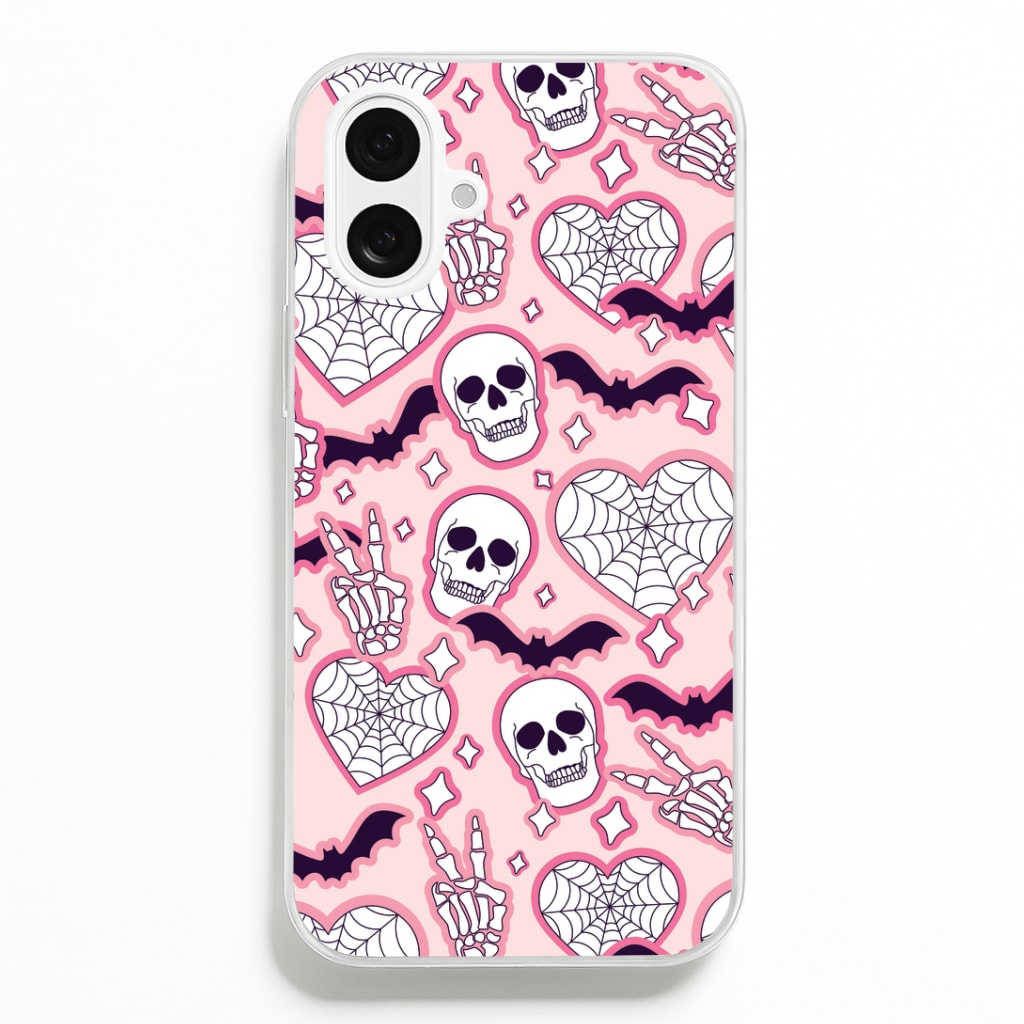 Cute Halloween Stickers Pattern iPhone 16 Plus Case