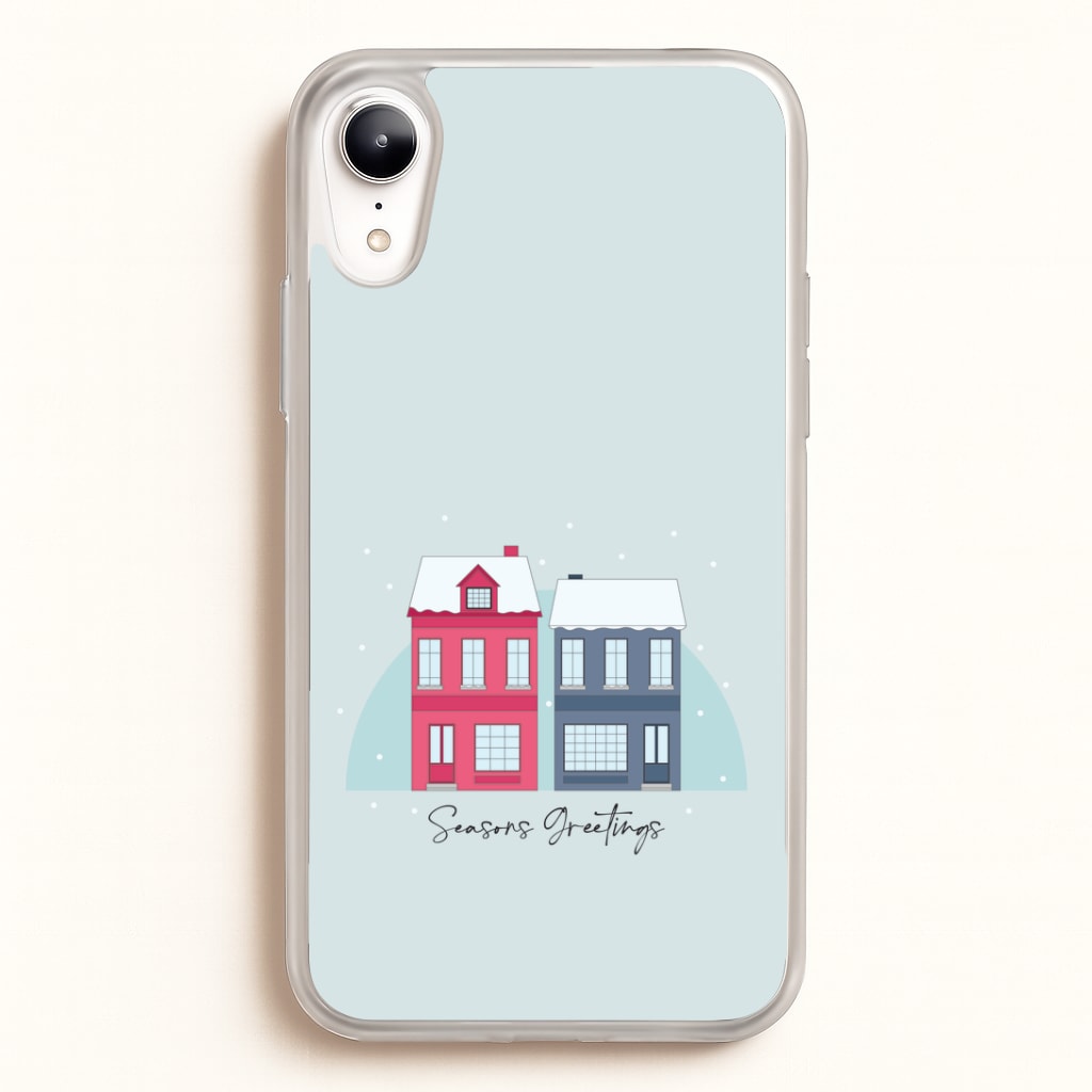 Seasons Greetings Winter Townhouses iPhone XR Case