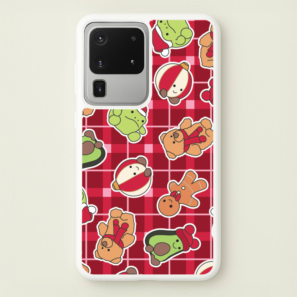 Christmas Plushies Tartan Pattern Galaxy S20 Ultra Case