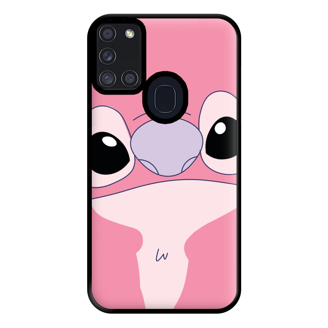 Cute Pink Alien Face Galaxy A21s Case