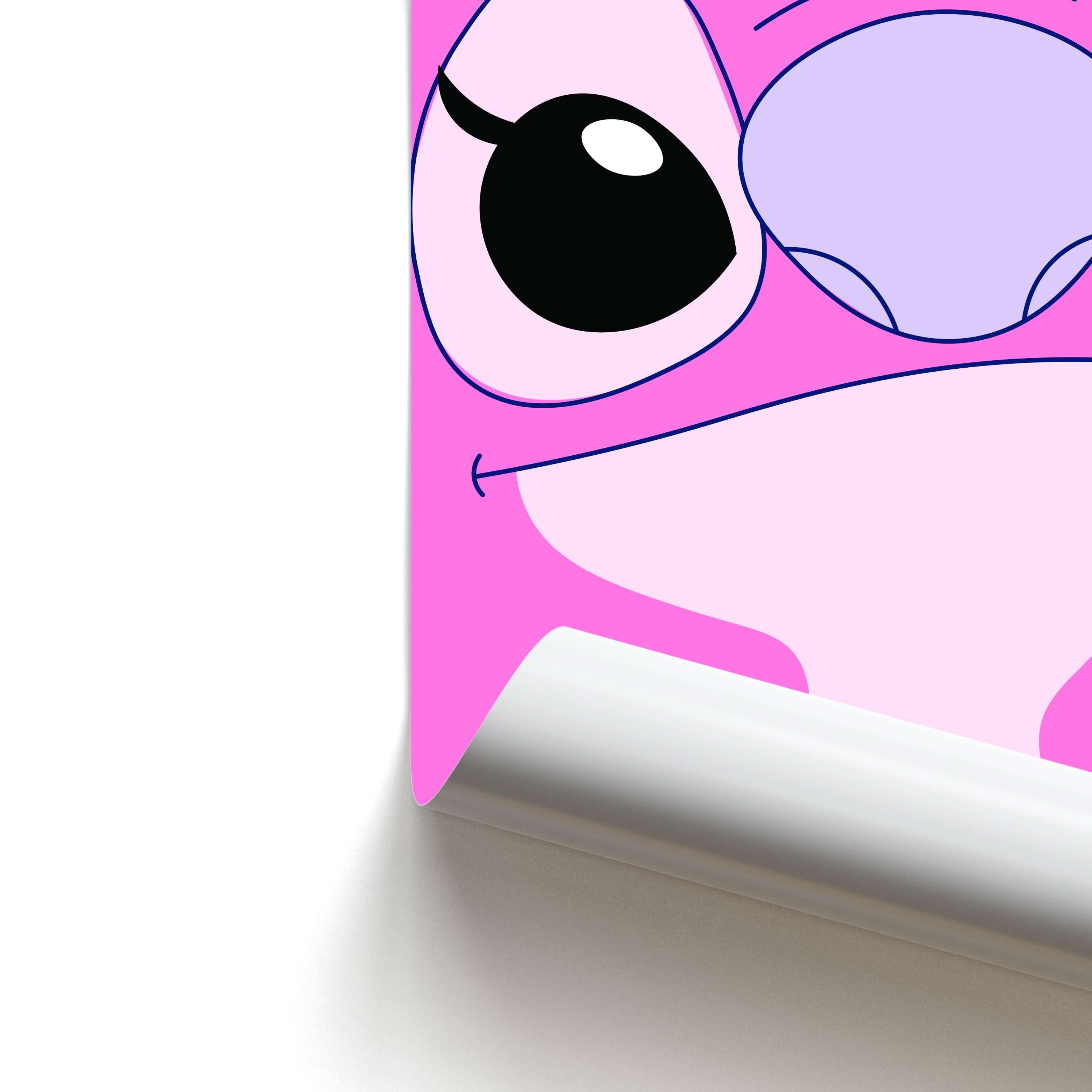 Cute Pink Alien Face Poster