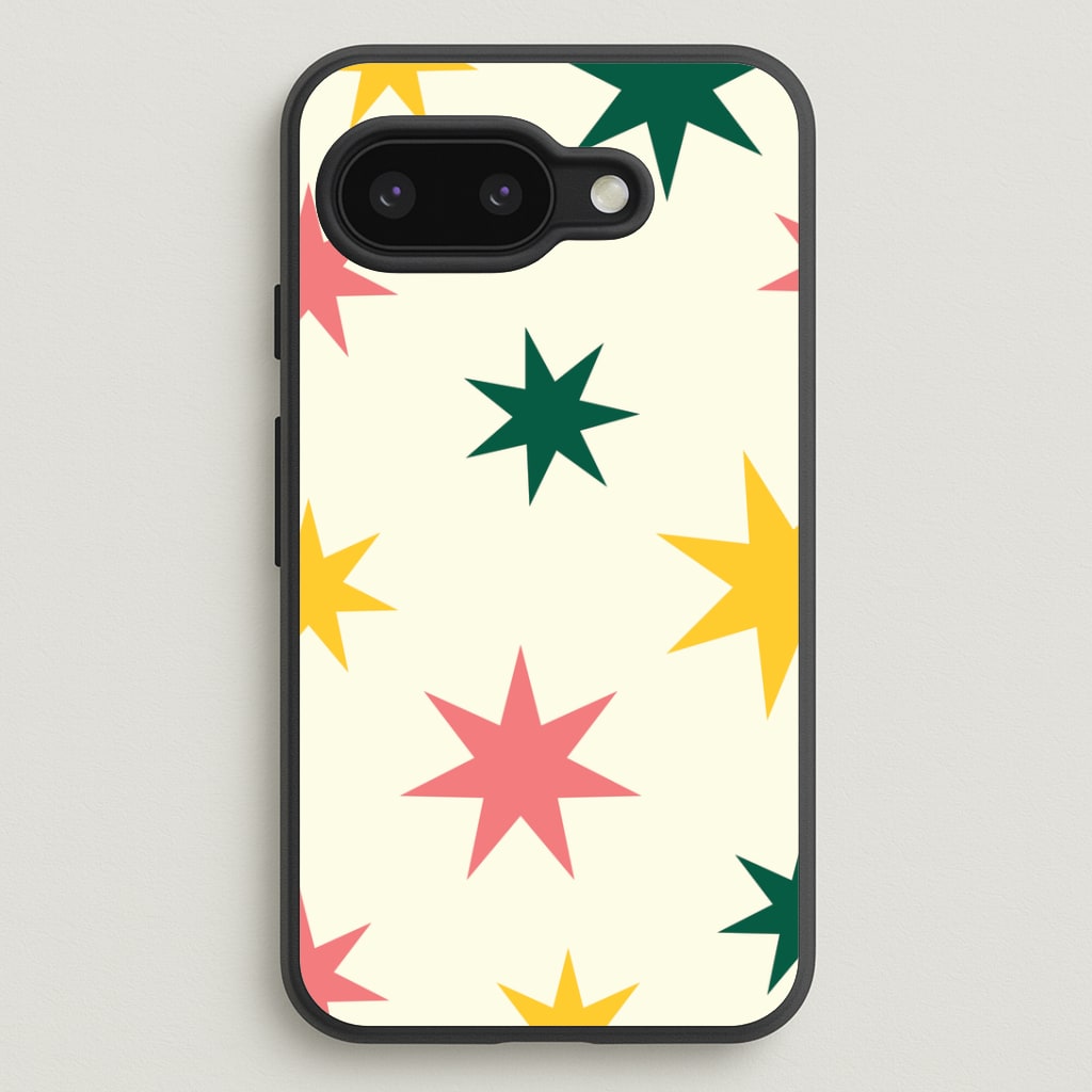 Colourful Christmas Stars Pattern Google Pixel 9a Case
