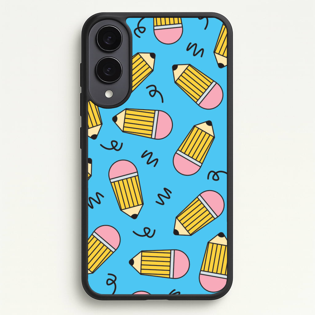 Pencils And Scribbles Pattern Galaxy S25 Edge Case