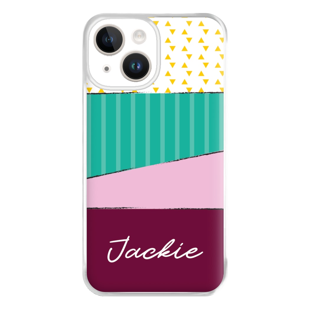 Geometric Patterns Personalised Name iPhone 14 Case
