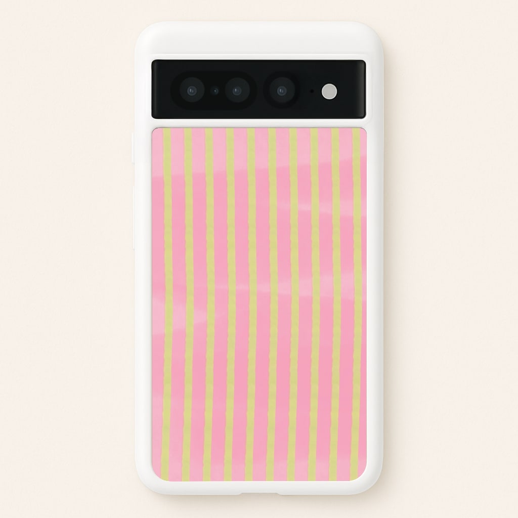 Pink Meadow Stripes Google Pixel 7 Pro Case