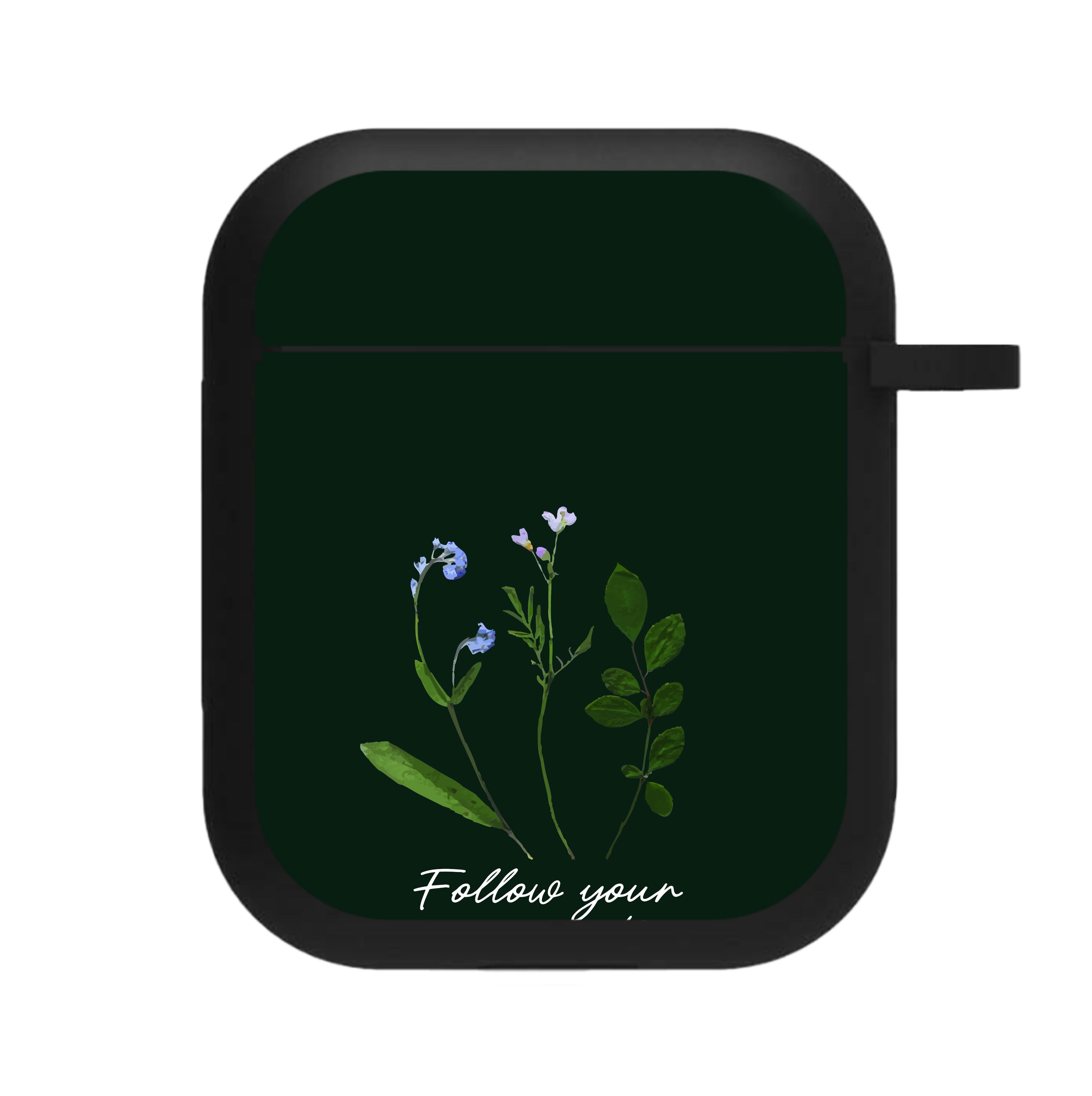 Follow Your Own Path Dark Green AirPods Case