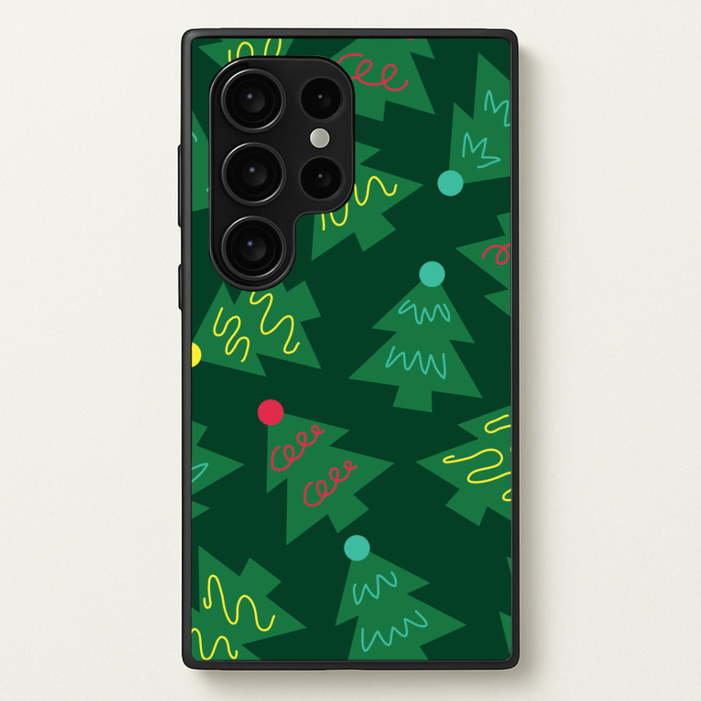 Abstract Christmas Trees Pattern Galaxy S24 Ultra Case