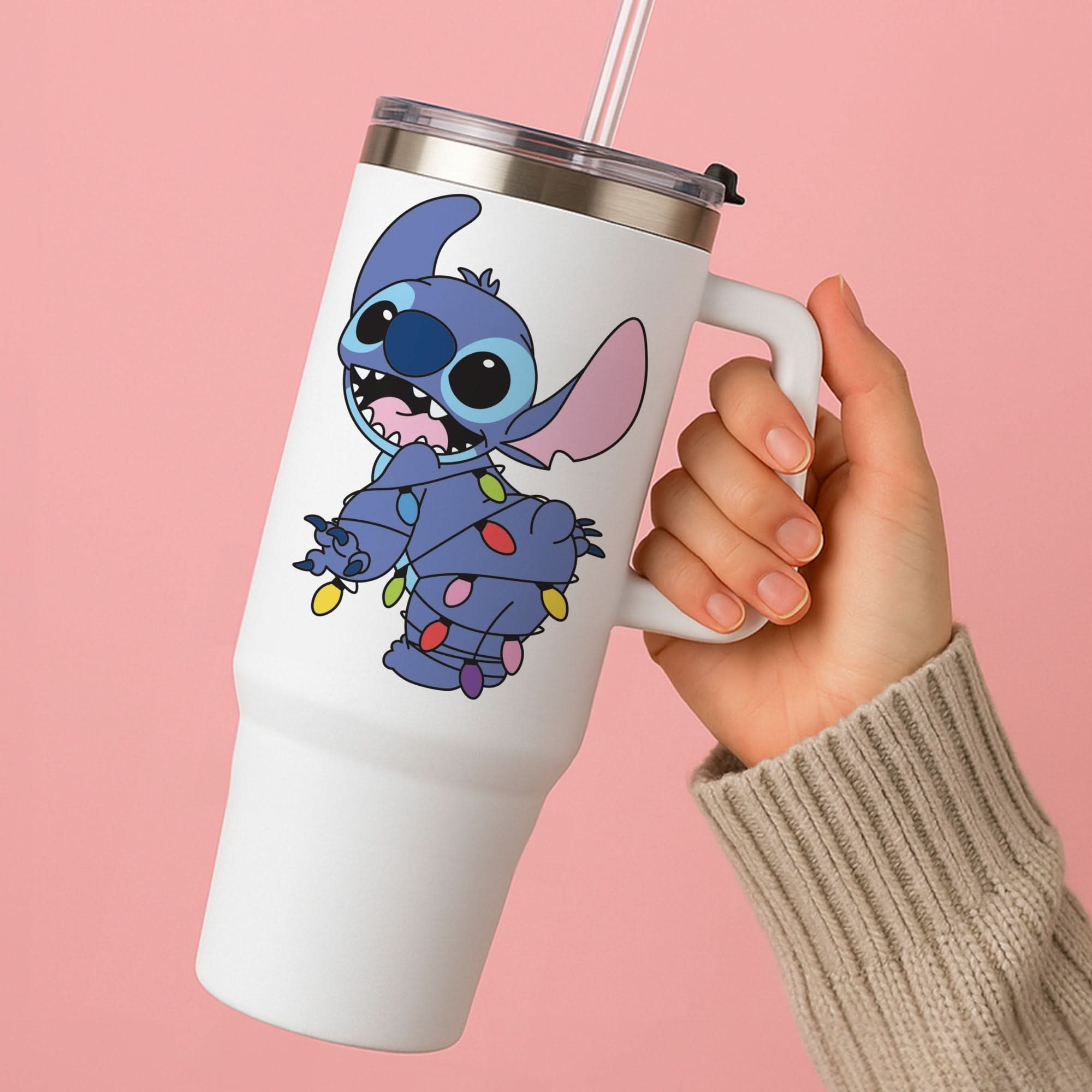 Cute Blue Alien Fairylights Tumbler