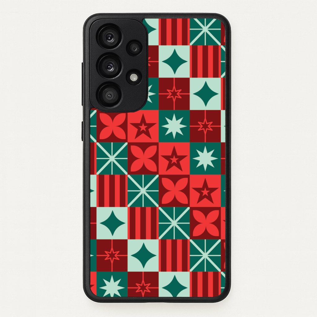 Geometric Square Christmas Pattern Galaxy A33 Case