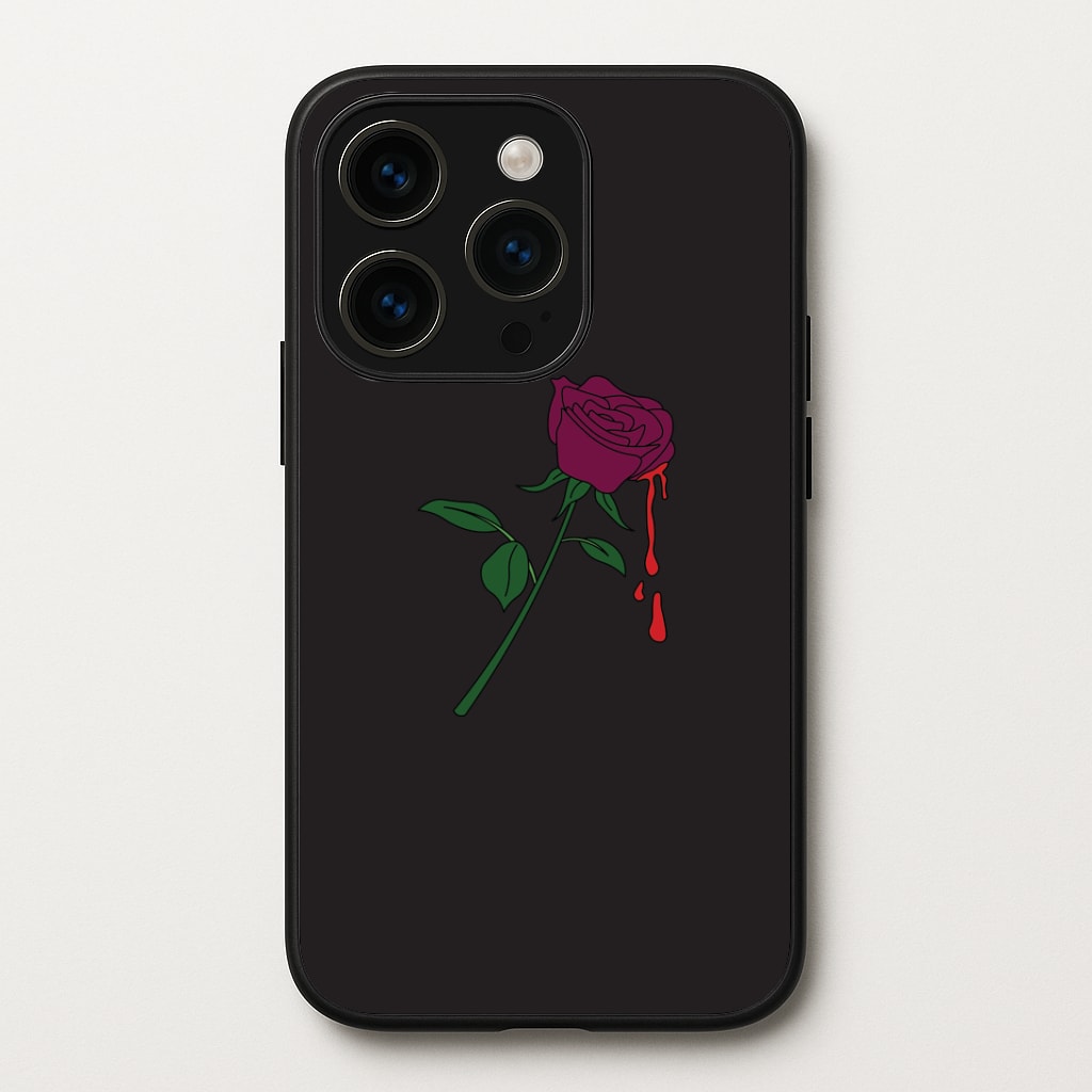 Dark Pink Rose iPhone 15 Pro Case