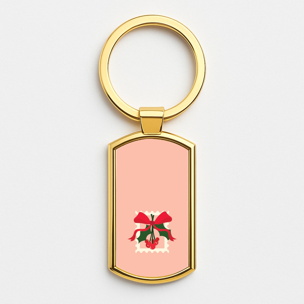 Cartoon Mouse Holly Gold Keyring