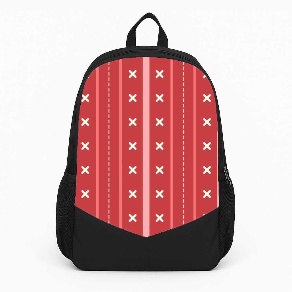 Stripes And Stitches Red Christmas Pattern Backpack
