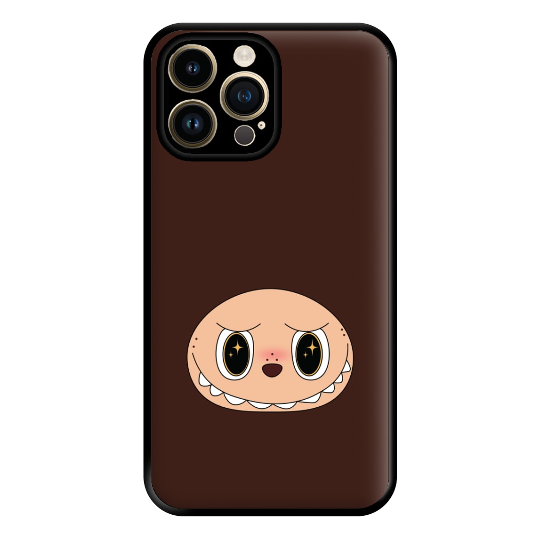 Cute Brown Monster Face iPhone 14 Pro Case