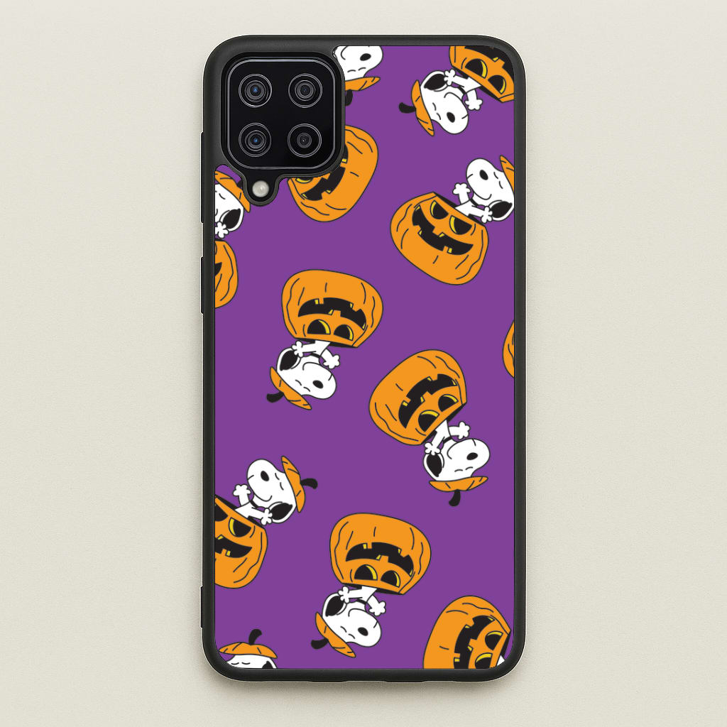 Cartoon Beagle Pumpkin Pattern Galaxy A12 Case