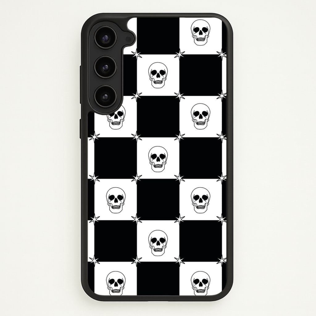 Checkered Skulls Pattern Galaxy S23 Case