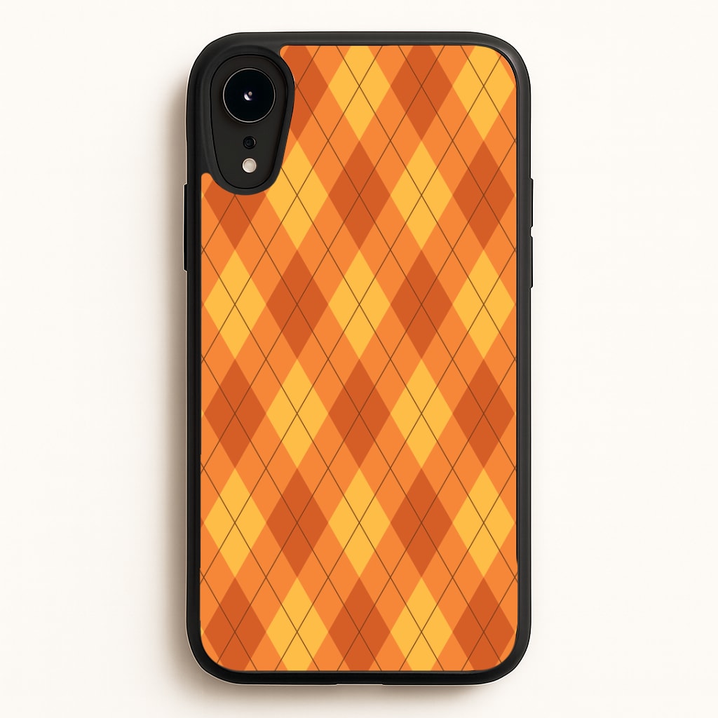 Orange Argyle Pattern iPhone XR Case