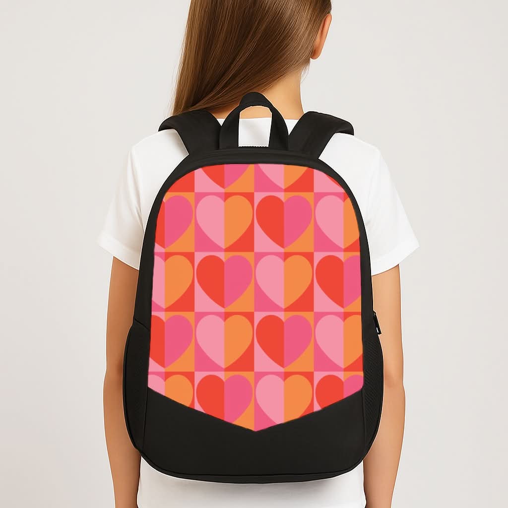 Sunset Hearts Pattern School Bag