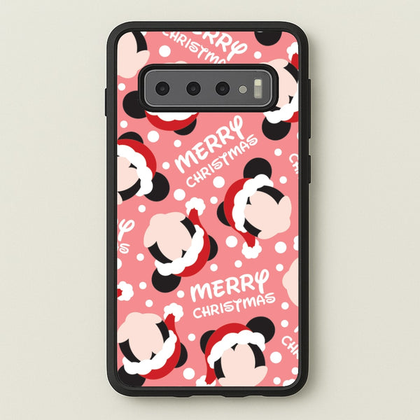 Merry Christmas Cartoon Mouse Pattern Galaxy S10 Case