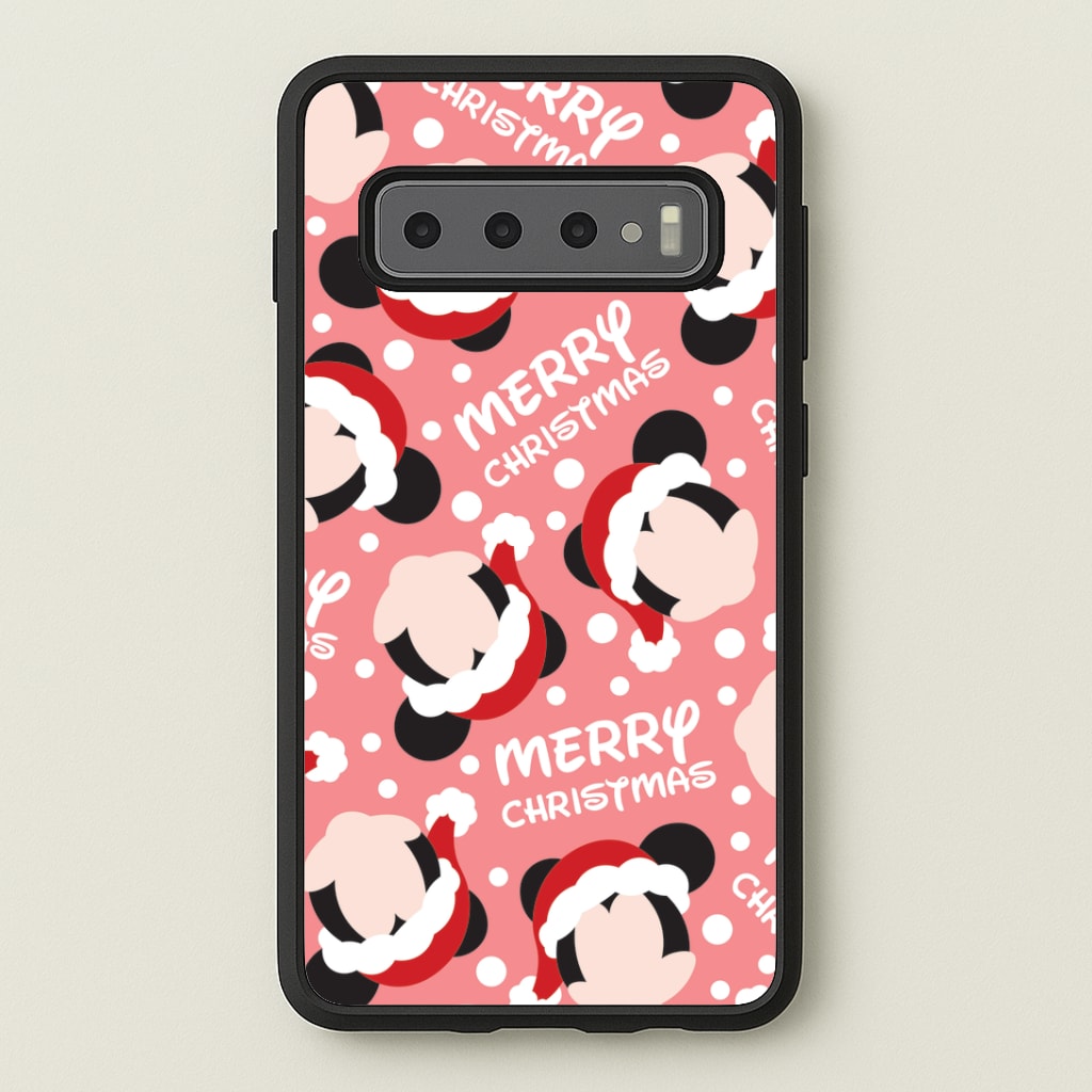 Merry Christmas Cartoon Mouse Pattern Galaxy S10 Plus Case