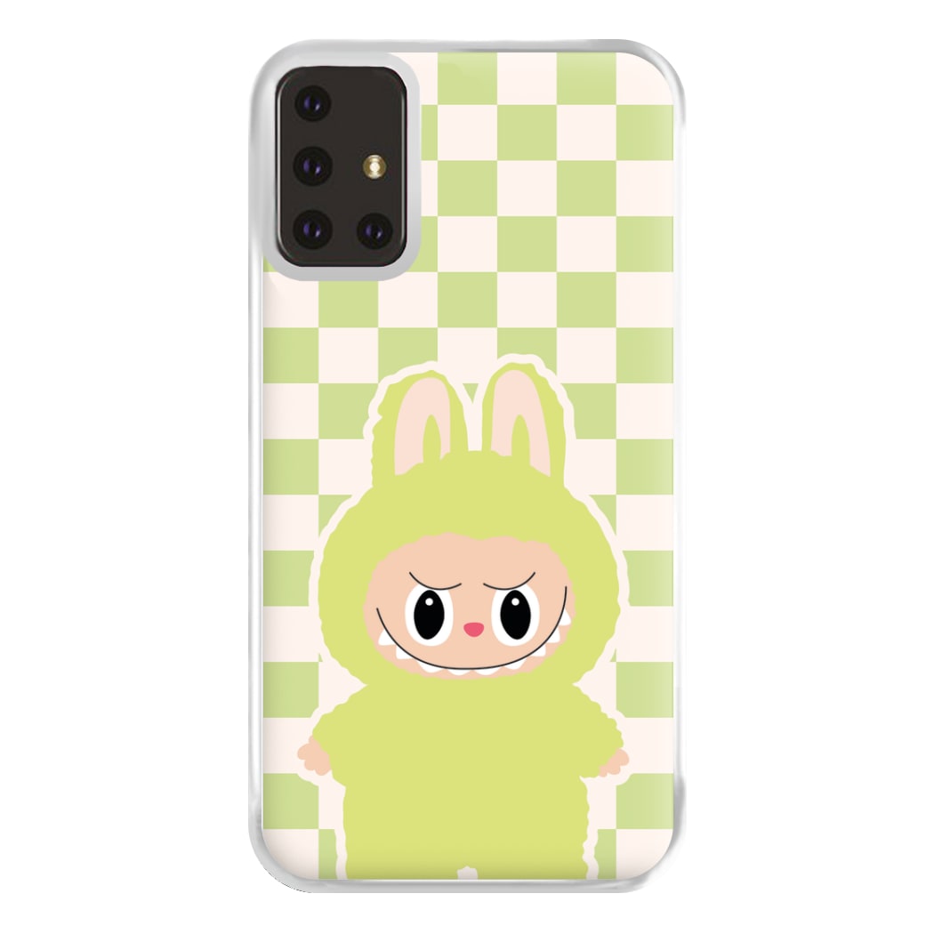 Checkered Cute Green Monster Galaxy A71 Case