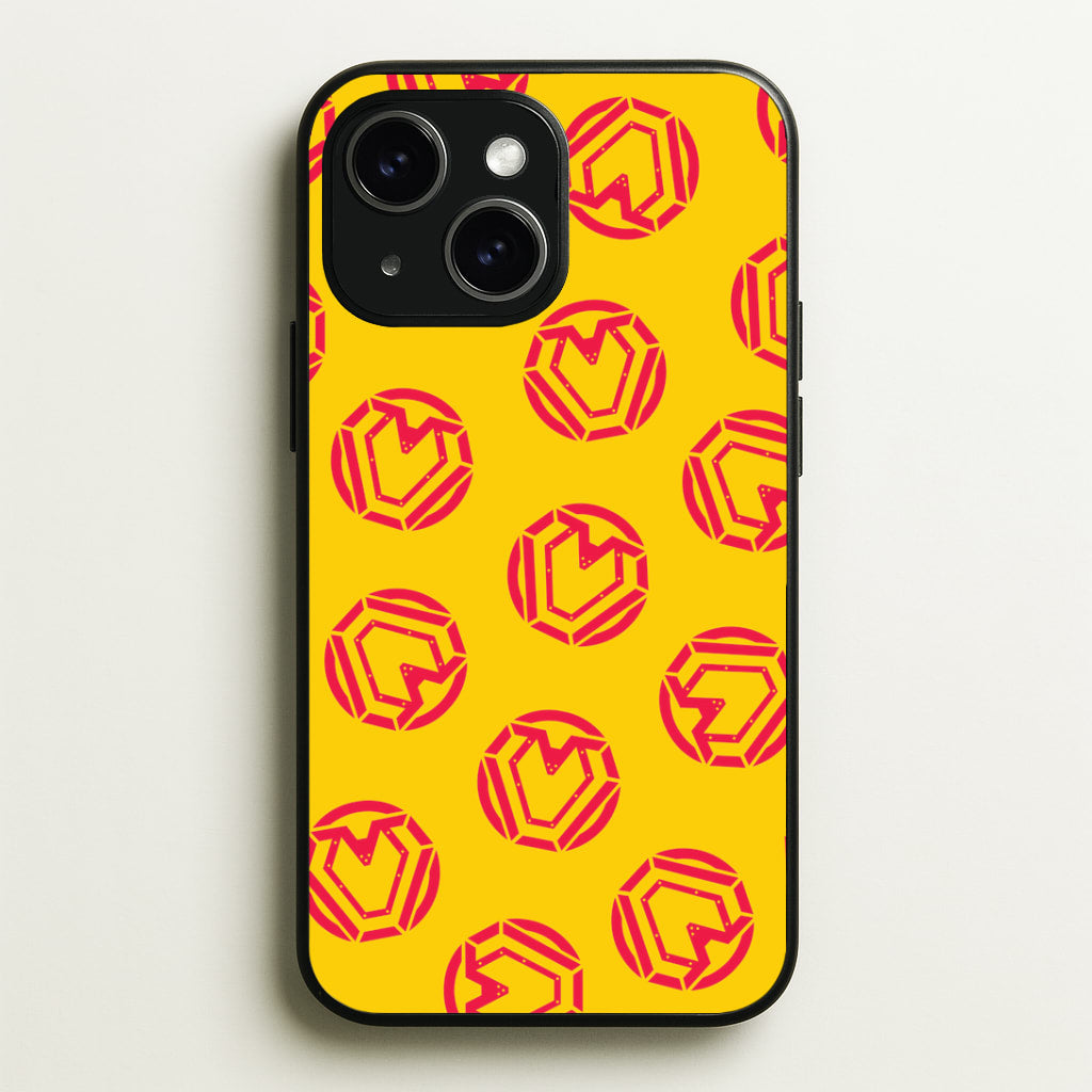 Metal Heart Pattern iPhone 14 Case