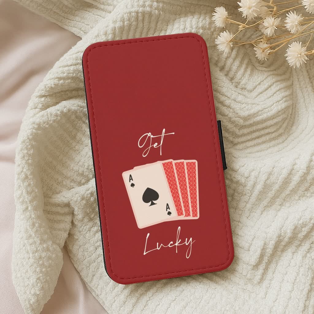 Get Lucky Set Of Cards Leather Phone Case