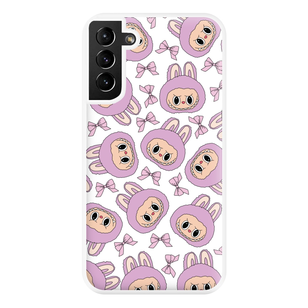 Cute Purple Monster And Bows Pattern Galaxy S21 Plus Case