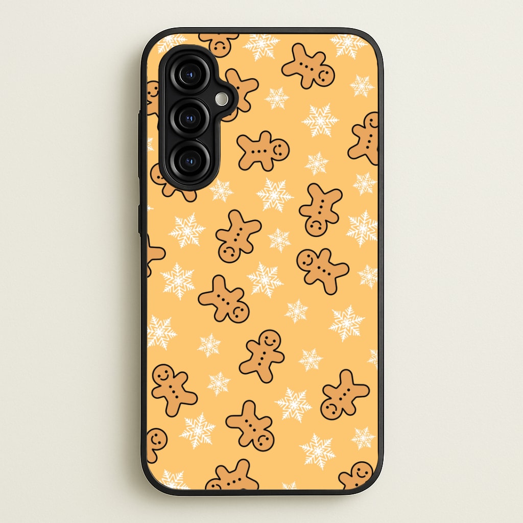 Cute Gingerbread And Snowflakes Pattern Galaxy A54 Case