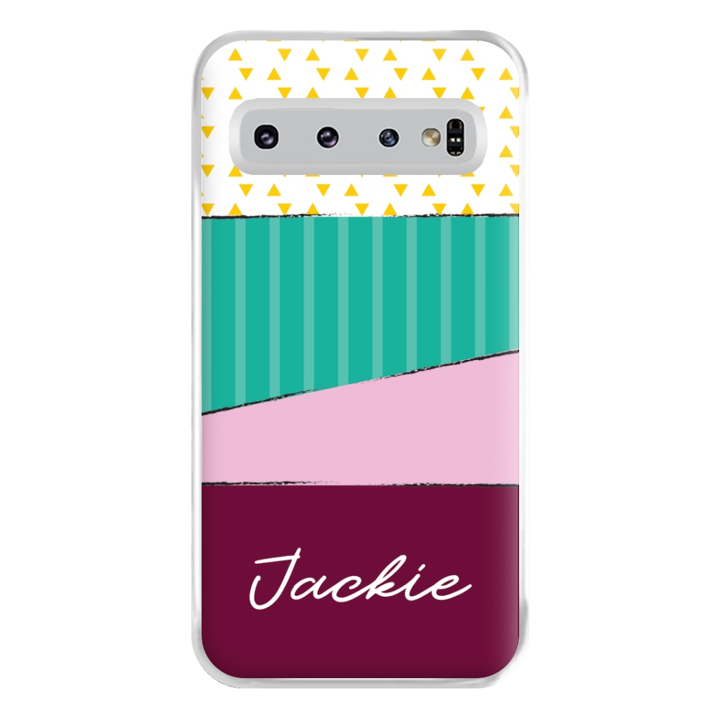 Geometric Patterns Personalised Name Galaxy S10 Plus Case