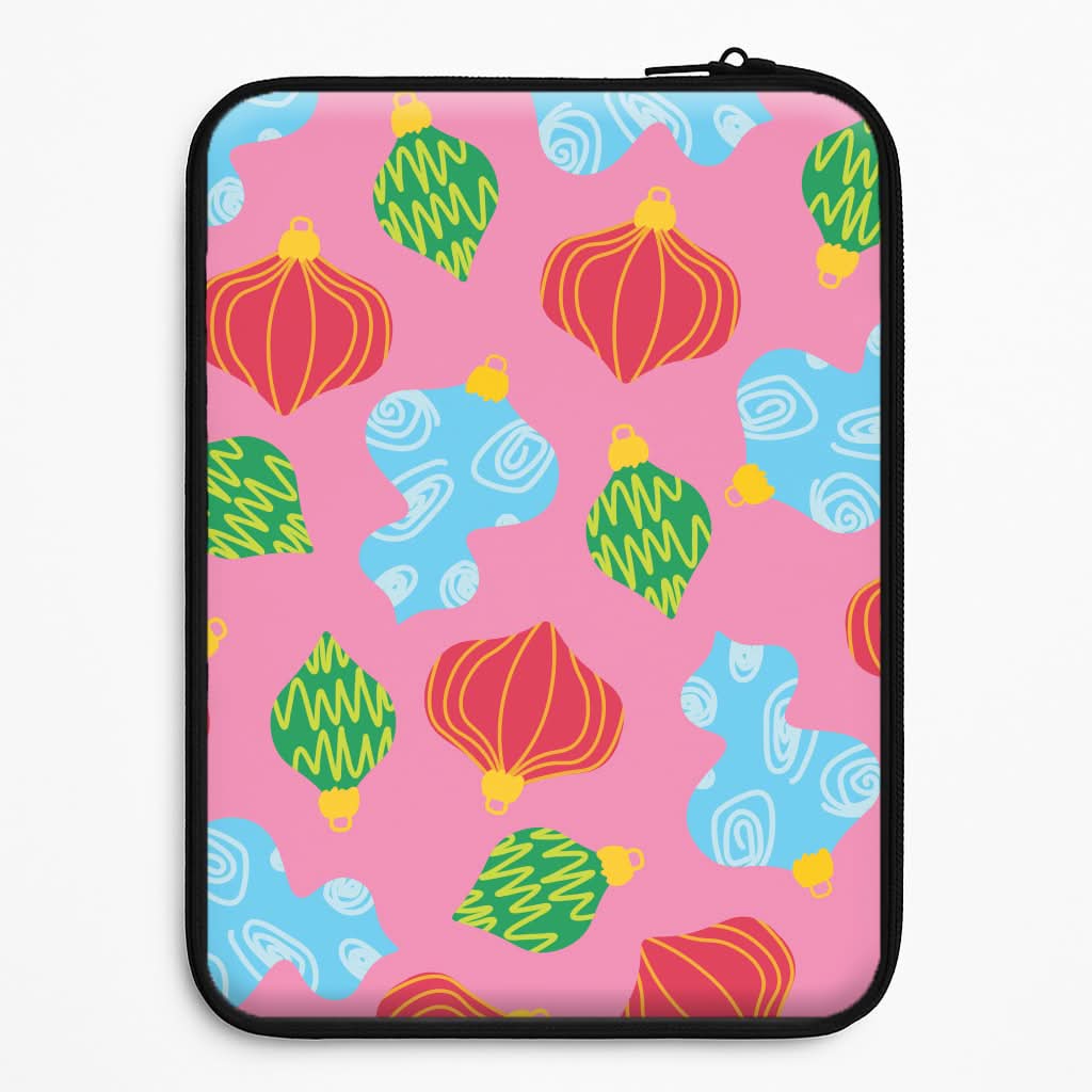 Abstract Christmas Baubles Pattern Laptop Sleeve