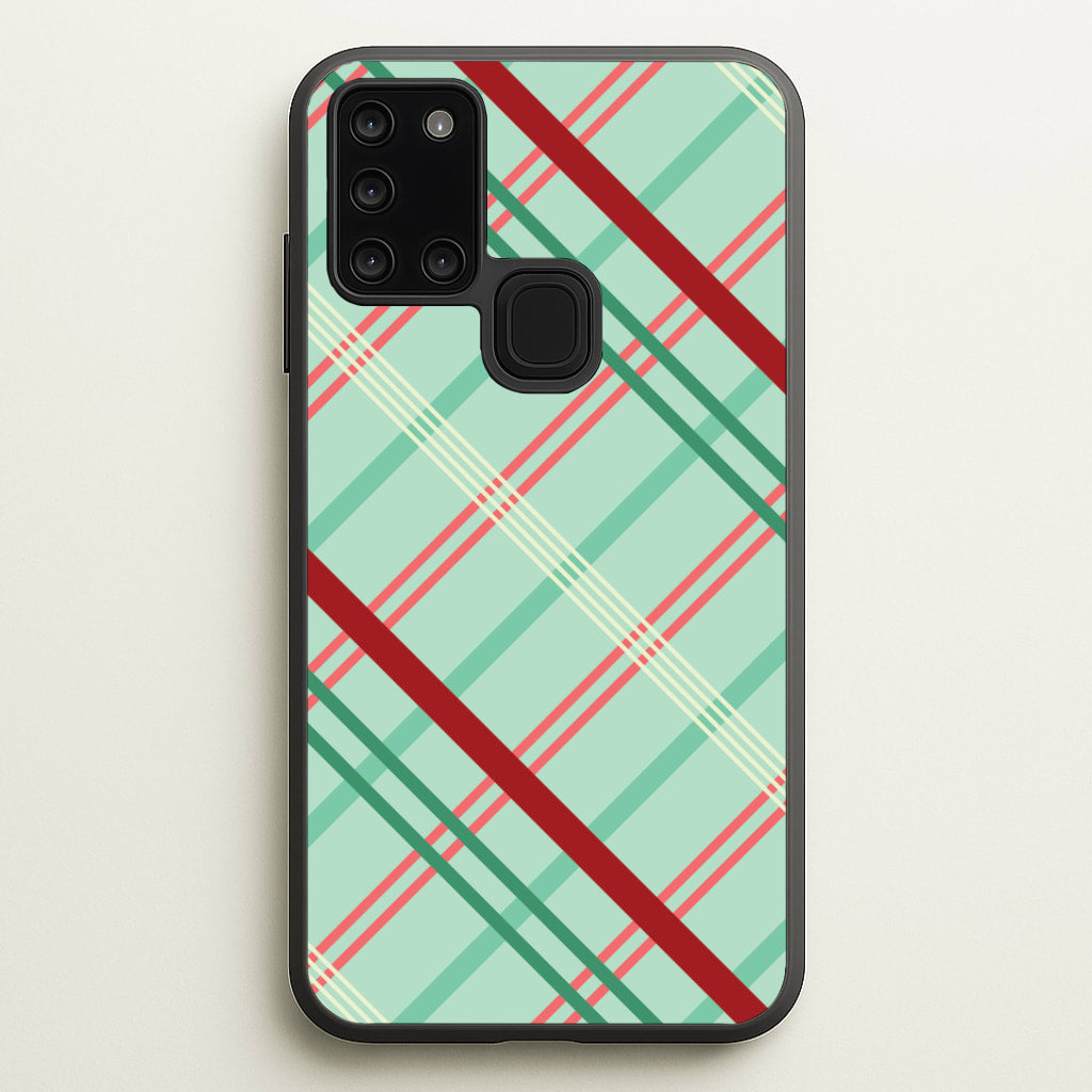 Pastel Tartan Christmas Pattern Galaxy A21s Case