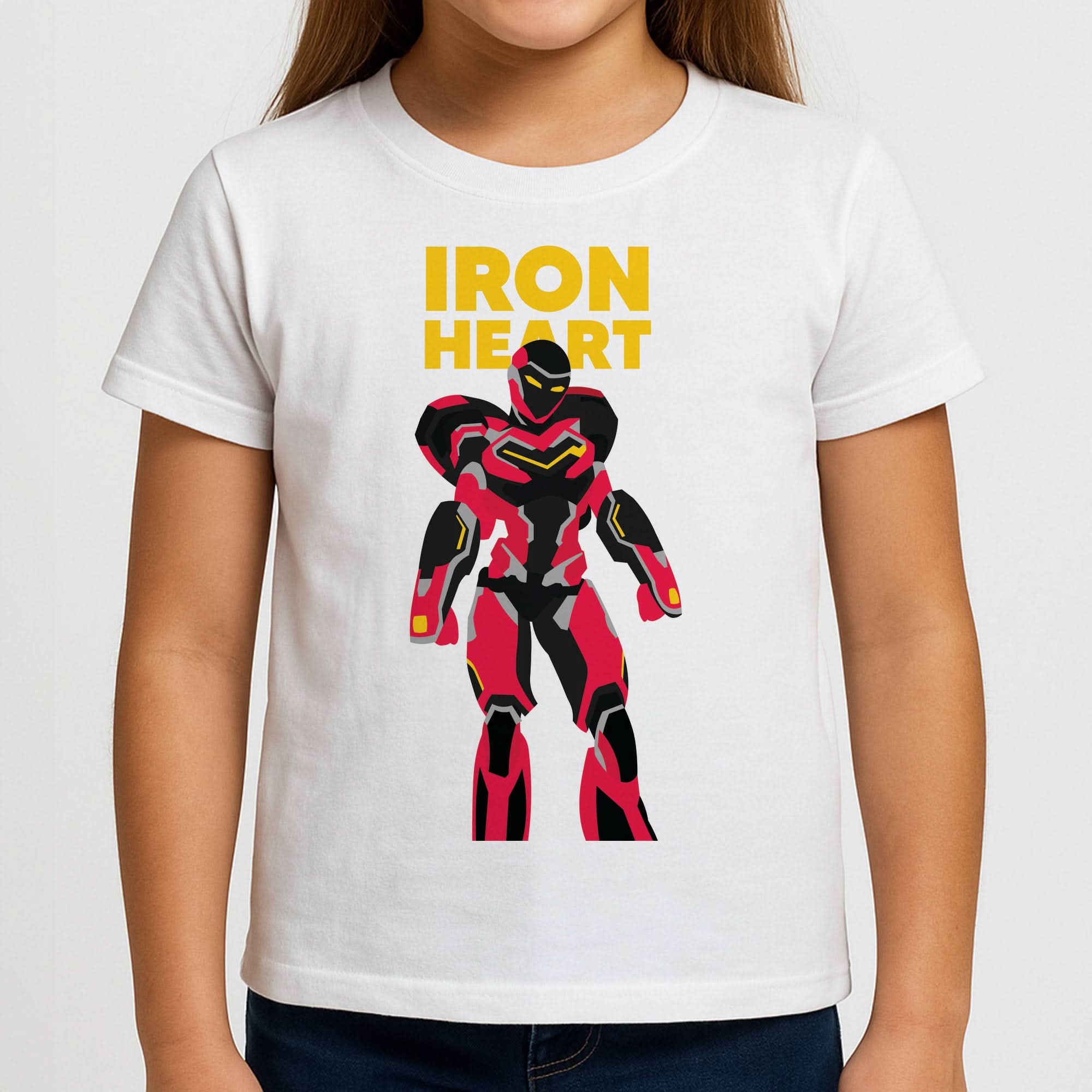 Metal Heart Hero Standing Girls T-Shirt