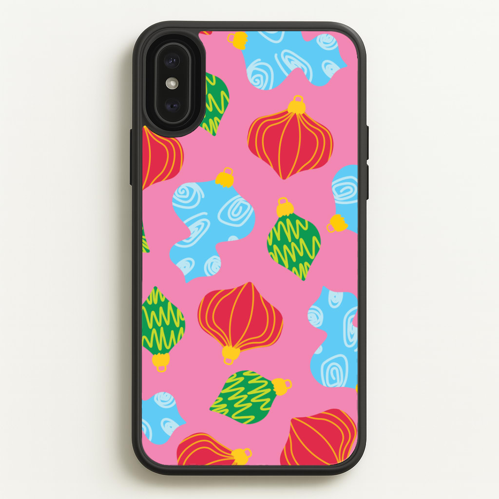Abstract Christmas Baubles Pattern iPhone XS Max Case