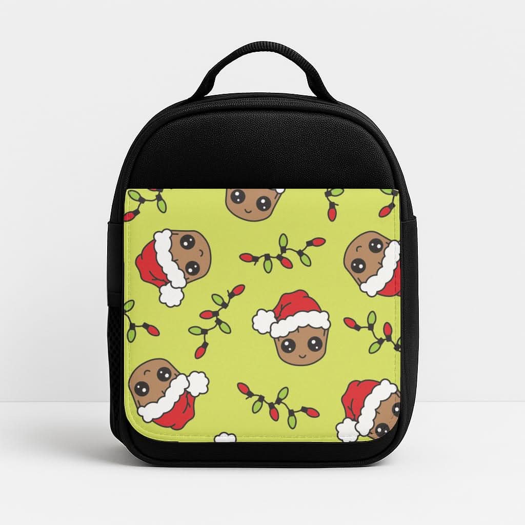 Christmas Tree Hero Pattern Insulated Lunch Bag
