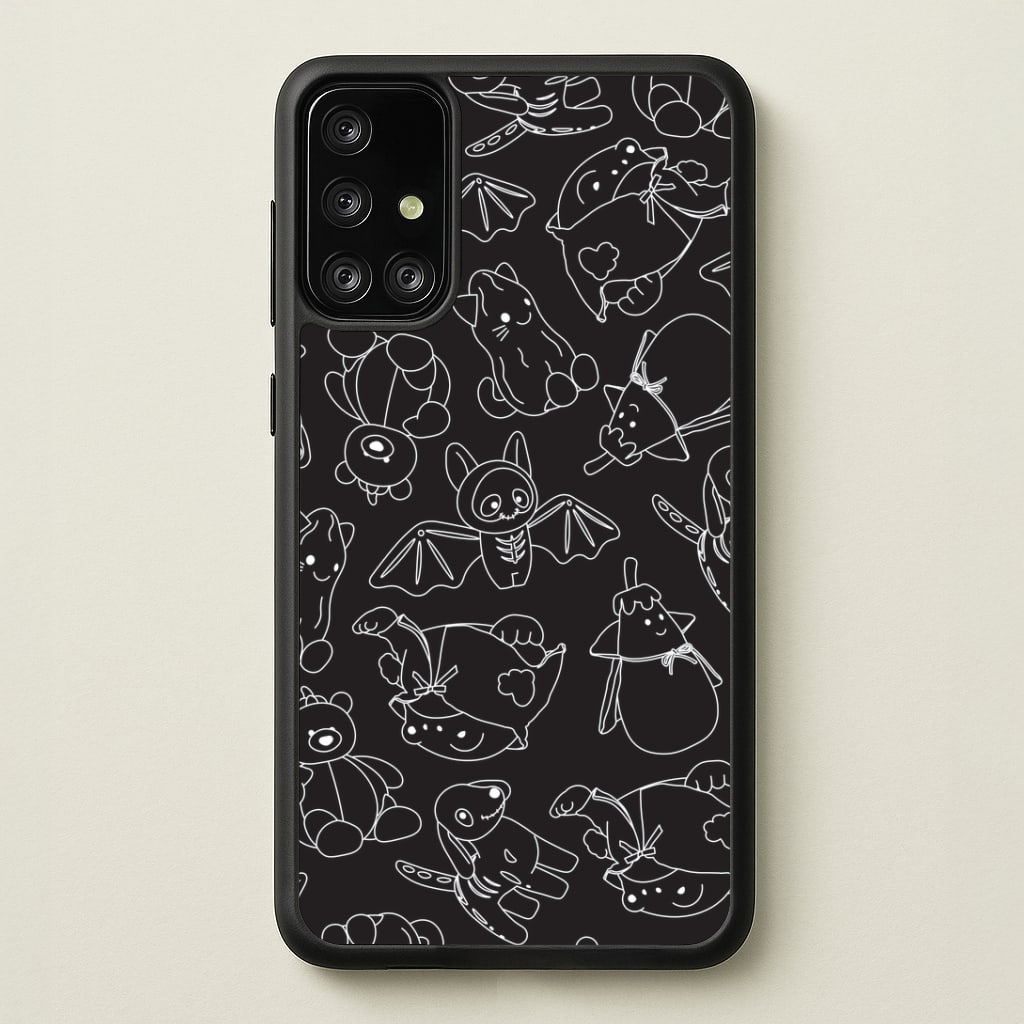 Halloween Plushies Pattern II - Halloween Galaxy A71 Case