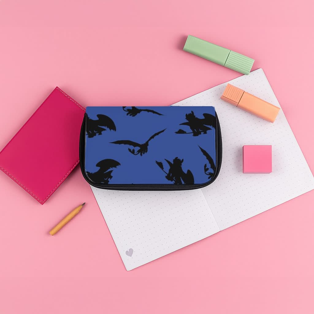 Dragon Silhouettes Pattern Pencil Case