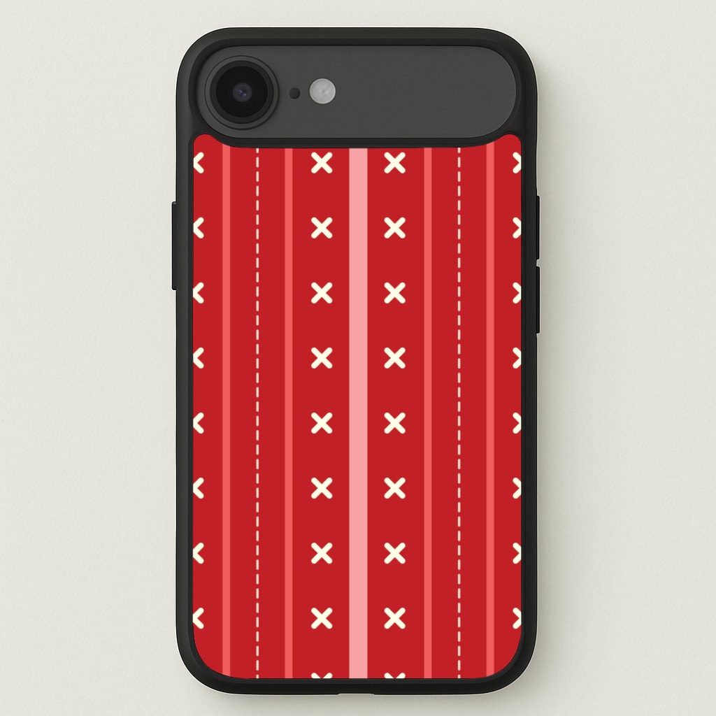 Stripes And Stitches Red Christmas Pattern iPhone 17 Air Case
