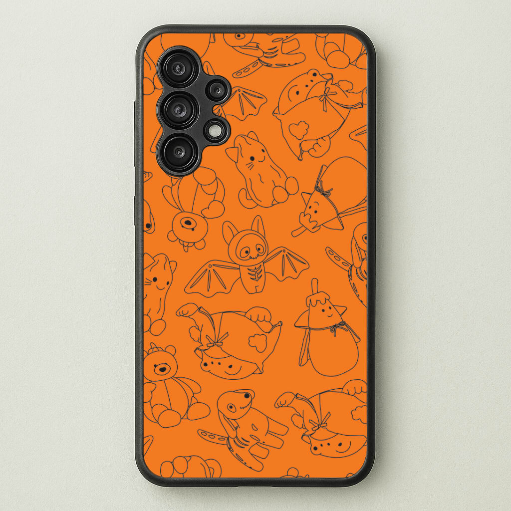 Halloween Plushies Pattern I - Halloween Galaxy A13 Case