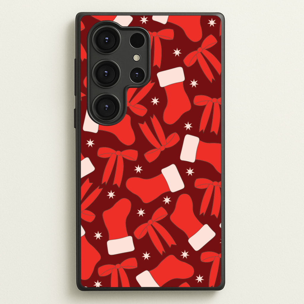 Stockings And Bows Pattern Galaxy S25 Ultra Case