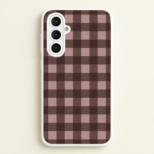 Chocolate Gingham Galaxy A16 Case