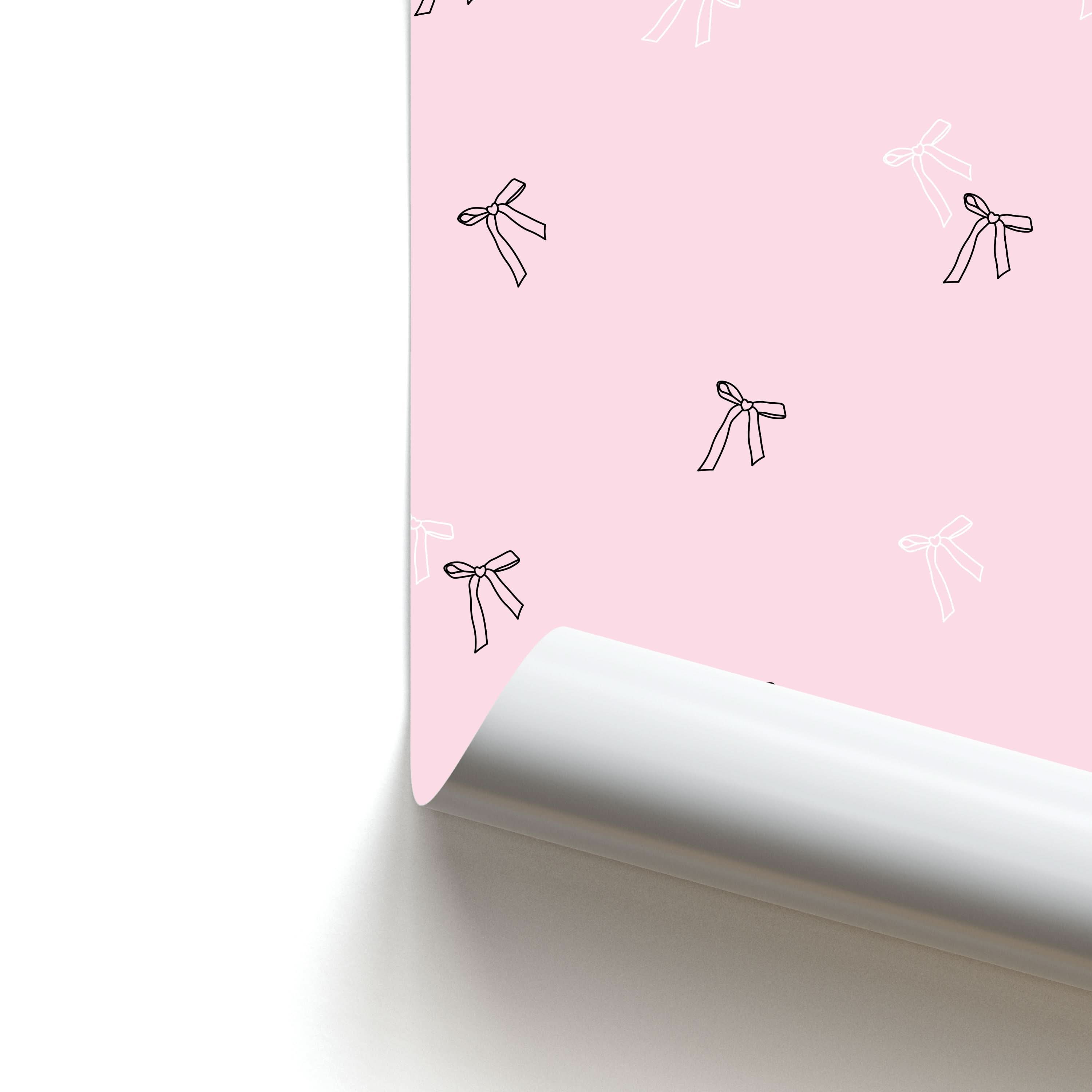 Coquette Mini Bows Pattern Pink Poster