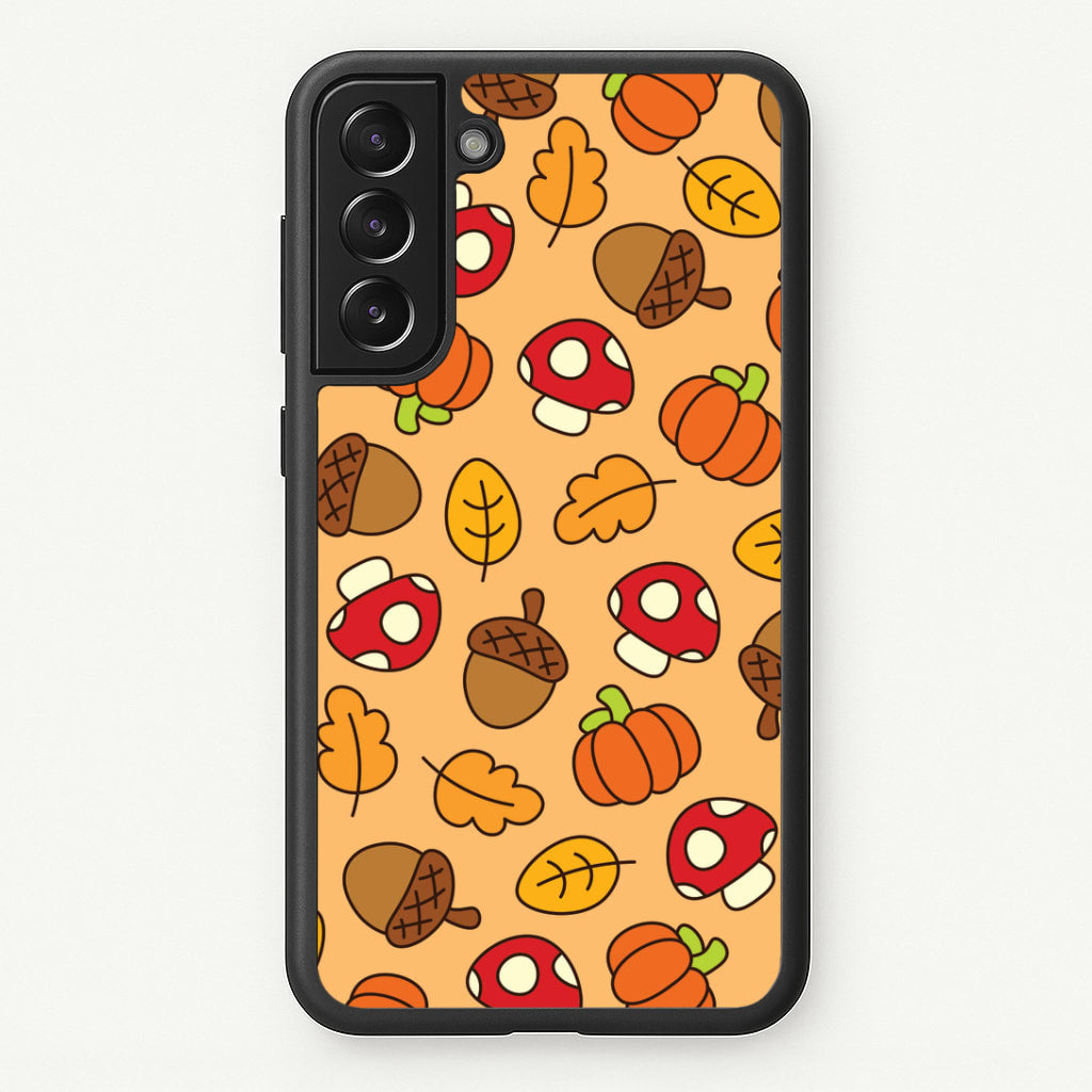 Cartoon Autumn Icons Pattern Galaxy S21 Case